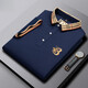 Jiayan European Station Trendy Polo Shirt Men's Summer New Solid Color Embroidered Short Sleeve Daily Fashion Business Casual Half Sleeve 897 Black M