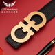 Gueva Armani Loonie Copper Buckle Belt Herren-echtes Leder glattes Schnalle-Gürtel-Kopfschicht Cowide Belt Business Casual High-End-Luxus-Luxus-Trend CM679-Waffenfarbe (Counter-Geschenkbox) 110 cm für 140jin [Jin gleich 0,5 kg] Innengebrauch in interner Gebrauch