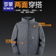 ROMON double-sided jacket men's coat autumn and winter new large size jacket fashionable outdoor windproof hooded plus velvet B209-3355 dark gray (reversible) 2XL