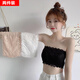 Tidegao tube top bra for women, anti-exposure, inner layer, lace, breathable, thin, one piece, strapless, black + white two-piece, one size fits all (suitable for 80-120 Jin Jin equals 0.5 kg)