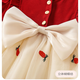 Kim Il Man Girls' Skirt Summer Seersucker Strawberry Dress Princess Beach Skirt 2024 Children's Clothes Summer Thin Short Sleeve Bow Skirt 90 Size 8 Suitable for Height Around 90cm