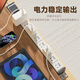飞利浦（PHILIPS）PDU桌面电竞办公插座 电脑升降桌插座 8位总控1.8M 免打孔桌下插排/插线板/排插/接线板/拖线板