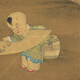 元钱选三元送喜图古代婴戏图卷轴名画复仿古画挂画 元倪瓒山树图12603 30X54厘米（喷绘画心尺寸） 宣纸材质（微喷画心