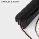 CHARLES/KEITH diamond chain shoulder crossbody bag small square bag women's bag ladies birthday gift CK2-70160082Black black S