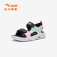 ANTA Children's Sandals Girls Beach Shoes 2024 Summer New Open Toe Breathable Velcro Arch Sandals Anta White/Light Mist Purple/Black-1 28 Size