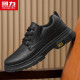 Warrior business retro casual work shoes men's lace-up leather shoes men 1632 black 42