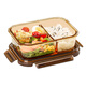 Glas Buntsbox kann mikrowellenheizt werden für Büroarbeiter Schüssel mit Deckel versiegelter frischer Kiste Lunchbox Isolierung Bento Box Amber-DA Sandi 1050 ml + Deep Soup Bowl 720