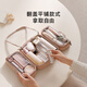 EACHY cosmetic storage bag large capacity zoned makeup bag for women 2025 new portable waterproof makeup bag - wood peach powder
