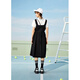 Zihan (ZIHAN) fashion suit short-sleeved round neck T-shirt suspender dress two-piece youth college black-1 M
