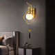 
XMSJ new Chinese style wall lamp bedroom bedside lamp living room aisle stairs TV wall modern Chinese style wall lamp B967 pair of deer copper color