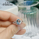 CAJJ Francois 1.2 carat aquamarine ring for women, jewelry gemstone 925 silver inlaid, natural colored gemstones, jewelry accessories, aquamarine ring size 12
