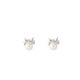 Qi Xiaomi s999 Pure Silver Pearl Bow Earrings Women's Ear Hole Screw Anti-Loss Imitation Pearl Earrings Small Earrings One Pair + Gift Box Packing