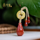Xinyou Natural Authentic Amber Beeswax Six-Character Mantra Backing the Clouds Passion Seeds Star and Moon Bodhi Literature Pendant Pendant Accessories Lotus Six-Character Mantra Width Approximately 14mm