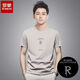 ROMON (ROMON) 2025 Hong Kong style short-sleeved T-shirt for men's summer new style middle-aged and young badminton light pink round neck T-shirt round neck short sleeve 21#xsx7022 military green M 90-120Jin [Jin equals 0.5 kg]