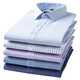 Maire Yageo Prix spécial Claies à manches longues Shirt Men's Pure Cotton sans repasser Business Casual Professional Couleur Couleur blanche Blanc DP6627 Blue Plaid 38 Taille