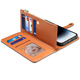 Jinhao es adecuado para iPhone16 PRO MAX HAND PANPANY Apple 15 Crossbody Willet 14 Caja de teléfono móvil con cremallera 13 Flip Hebilla magnética 12 Tarjeta Cubierta completa Case de protección anti-caza Flip Tarjeta de cremallera marrón (brazalete + correa para el hombro) Apple 15 MAX MAX