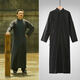 Oxygen Mo Republic of China costume male Lu Xun Republic of China long gown men's Chinese robe ancient costume mandarin jacket Li Dazhao performance costume revolution 0 life sleep navy blue 180cm (140-170Jin Jin is equal to 0.5 kg)