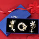 Ancient brooch, high-end women's exquisite niche corsage gift box, light luxury and elegant pin, silk scarf button, birthday gift for women, practical temperament brooch three-piece gift box