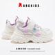ABC Niños para niños Zapatos Campus Estudiantes Girls Lindo Decoración de flores Princesa Zapatos casuales 2025 Primavera Nuevos zapatos deportivos transpirables Blanco/morado 31 Adecuado para el pie de aproximadamente 18.9 cm
