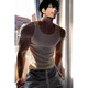 Medisa American Threaded Vest Men's White Bottoming Top Sleeveless Waistcoat Tight Elastic Fitness Sports Vest White XL