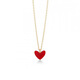 AHKAH thiran heart necklace 18K gold imitation coral small red heart necklace women's jewelry gift AB1647010100 small size