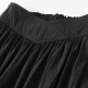 Shandubila spring fashionable and elegant V-shaped waist elasticated back waist loose high-waisted A-line long skirt black XL