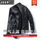JEEP SPIRIT海宁皮夹克男皮衣外套男士春秋冬季新款潮流款机车衣服潮流上衣男 9923【黑色加厚】 加绒 L