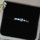 Fujiu Sri Lankan moonlight ring 925 sterling silver electroplated 18K gold Japanese and Korean women's ring simple jewelry selected colored light