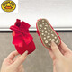 G.DUCKKIDS Spring and Autumn Baby Princess Shoes 0-1 year old 3 months 100 days red festive baby week New Year soft sole toddler shoes New Year princess shoes 02 model / soft cow tendon sole size 16 size 13cm / about 9-16 months