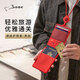 Bone Travel Passport Clip Echtes Lederstudium im Ausland Passwort Aufbewahrungsbeutel Nacken Lanyard mit Anti-Diebstahl-Flugticket Jacke Hängepassclip [chinesisches rot] echtes Leder