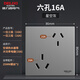 德力西（DELIXI）开关插座面板家用电源墙壁插座CD100 错位六孔16A大功率空调插座 【六孔10A+16A】 星空灰 插座
