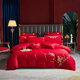 Wedding four-piece set, wedding bedding, embroidered quilt cover, brushed set, red wedding Chinese-style eight-piece quilt set, romantic accompanying 1.5-1.8m bed sheet eight-piece set