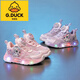G.DuckKids Petites chaussures de sport de filles de canard jaune 2025 Nouveau printemps et été décontracté polyvalent Luminous Sports Pony Lily Mesh Chaussures B689 Purple double filet 30 longueur intérieure d'environ 18,4 cm