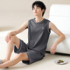 
Pajamas men's summer pure cotton sleeveless vest summer teenager large size men's thin casual home clothing set YDY13657 XL code (recommended 120-140Jin [Jin equals 0.5 kg])