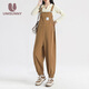 Unisunny schwangere Frauen Overalls Frühlings- und Herbststile tragen große Lose lässige Hosen Schwangerschaftszeit Mutterschaftsnutzung Mode schwangere Mutter Weitbein Hose Khaki L.