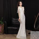 Weiaiidexiaosongshu Abendkleid für Frauen 2023 Neues Banketttemperament Fischschwanz Gastgeber leichter Luxus Nische High-End Pink M