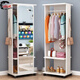 Mirador de aderezo de Ueue Ropa colgante Hanger Integrado de cuerpo completo Gabinete de almacenamiento del espejo del espejo del espejo del hogar del dormitorio del dormitorio móvil Espejo de un blanco cálido