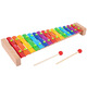 
Jingqiao Children's 15-scale aluminum sheet hand-knocking piano hand-knocking xylophone musical instrument set CL toy iron sheet beech wood 15-tone piano