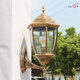 Yilin outdoor wall lamp waterproof garden lamp European style outdoor villa exterior wall lamp balcony aisle corridor American retro wall lamp small black frosted glass