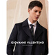 GIOVANNI VALENTINO wool mid-length woolen coat jacket men's business casual windbreaker suit collar slim top Navy XL