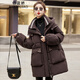 Bailanjiao down jacket women's mid-length 2025 winter women's new style small high-end loose thickened white duck down jacket brown M (recommended 100-135 Jin Jin equals 0.5 kg)