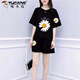 Woodpecker Pure Cotton Casual Sportswear Set Women's Summer 2025 New Fashion Korean Loose Short Sleeve Shorts Running Two-Piece Set 675 White [Chrysanthemum] XL Recommended 115-130Jin [Jin equals 0.5 kg]