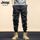 JEEP SPIRIT2024 new casual pants for men's spring and autumn American velvet trousers mountain multi-pocket work-wearing long pants 679 khaki 34 (recommended 160-170 Jin [Jin equals 0.5 kg])