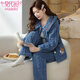 Pajama de invierno modal para mujeres Velvet Coral Velvet Calidez Lapas de terciopelo enhorabuena para mujeres puede usar ropa para el hogar trajes de dos piezas para invierno B683# Deep Purple Rabbit 2xl 140-160Jin [Jin equivale a 0.5 kg]