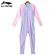 Li ning (li-anhing) nadadas infantiles niñas de mangas largas de manga larga de manga larga de tamaño mediano de una pie