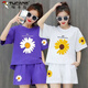 Woodpecker Pure Cotton Casual Sportswear Set Women's Summer 2025 New Fashion Korean Loose Short Sleeve Shorts Running Two-Piece Set 675 White [Chrysanthemum] XL Recommended 115-130Jin [Jin equals 0.5 kg]