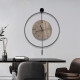 MazaHongnan Modern Art Clock Decorative Painting Simple Minimalist Light Luxury Metal Dining Room Wall Clock Living Room Clock Wall Time Trace B-Jingdiao [Black 14-inch Clock] Others