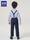 Romon-Jungen-Kleidungsanzuganzug Blumenjunge Britische Host Overalls Klavier Performance Anzug kurzärmeliges Hemd + Hose + Riemen [GIVEAWAY BUG KNAIN] 120