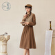 Zihan (ZIHAN) Zihan Maillard retro plaid vest dress two-piece women's autumn suit skirt coffee color S