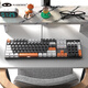 MageGee Mechanical Storm Customized Mechanical Keyboard 104-key E-sports Game Keyboard Wired Backlit Office Peripheral Desktop Laptop White and Black Mixed Tea Roll
